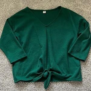 OLD NAVY - green tie blouse